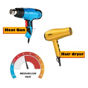 Step 2: Set your steamer or iron to the lowest heat or gentle setting before use.