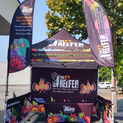 Custom business canopy tent with logo for outdoor events.