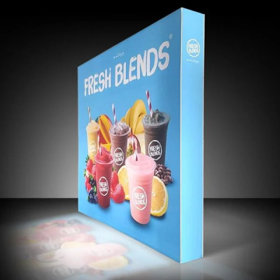 Large LED backlit display with seamless SEG graphics at a trade show