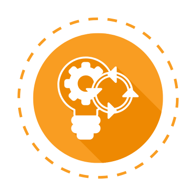 Icon that represents that banners are reusable, dynamic and upgradable.