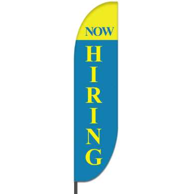 High-quality open feather flag printed in full color