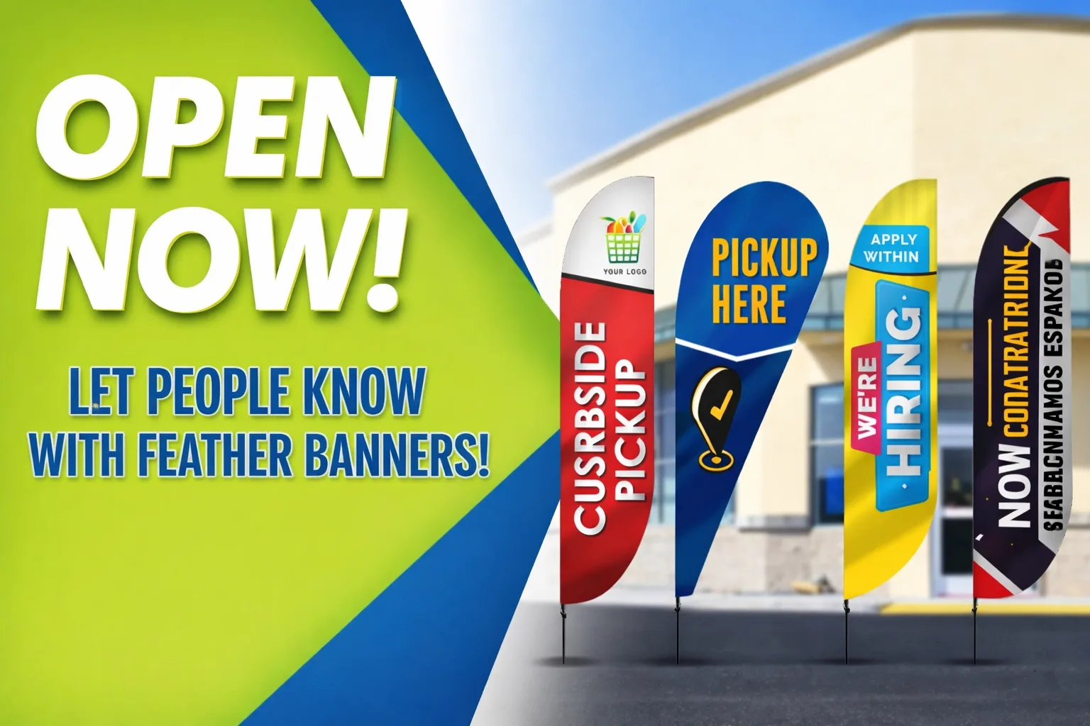 Feather Flags for Reopening Business and Attracting More Customers