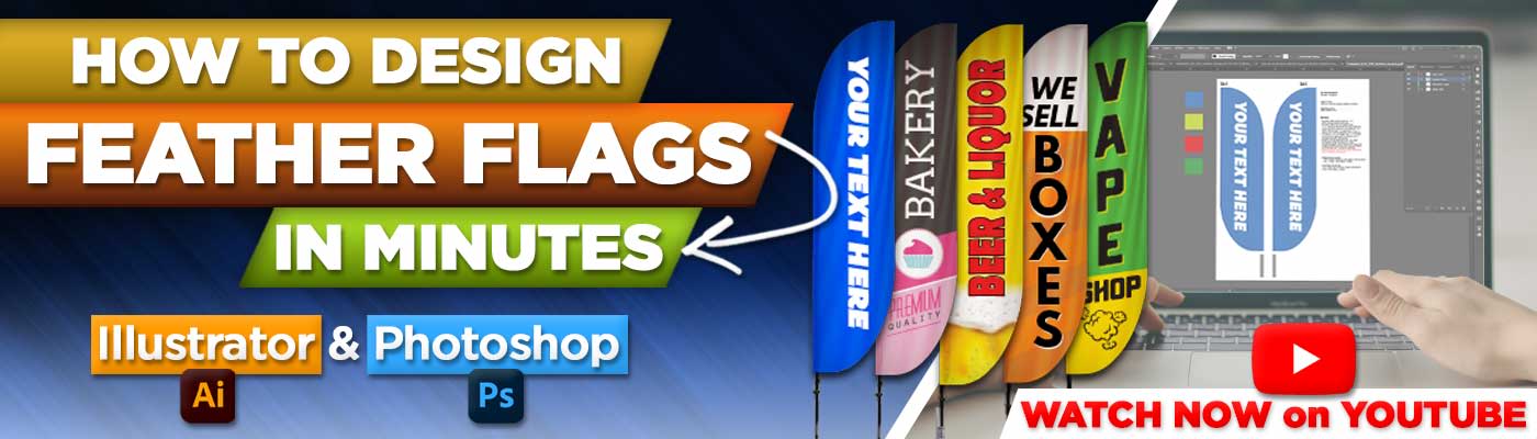 How to Design Feather Flags in MINUTES using Adobe Illustrator & Photoshop
