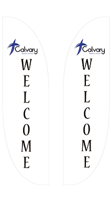Church banner for indoor and outdoor use.