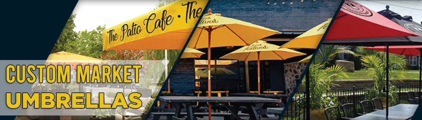 Create Attractive & Social Distanced Outdoor Spaces – Custom Market Umbrellas