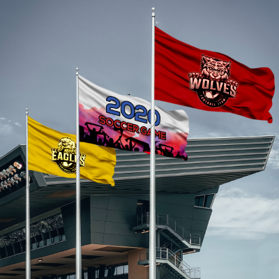 Flags blowing in the wind